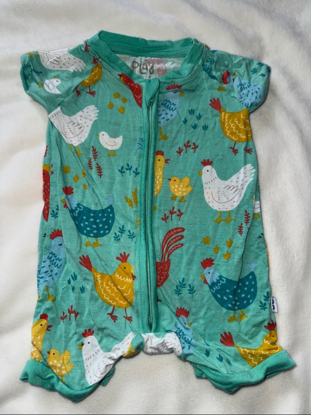 Little Sleepies Chicken Print Shorty Zippy 0/3 months